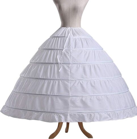 Besteamer Women's 6 Hoop Skirt Petticoat for Women Party Wedding Crinoline Slip Underskirt in Saudi Arabia