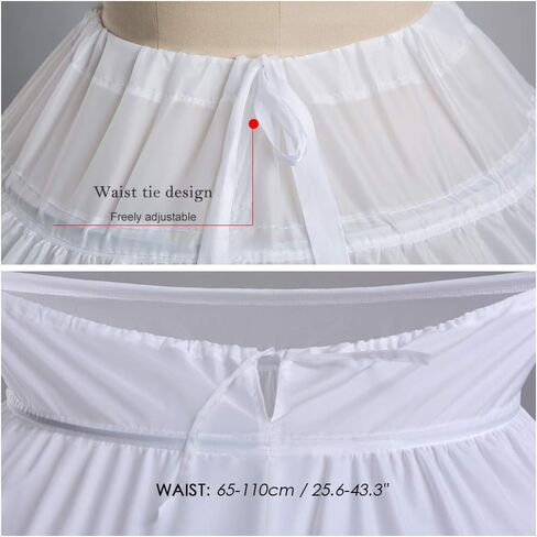 Besteamer Women's 6 Hoop Skirt Petticoat for Women Party Wedding Crinoline Slip Underskirt in Saudi Arabia