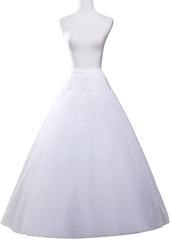 HUBORLOVES 6 Layers Petticoats for Women Hoopless Petticoat Crinoline Underskirt Skirt Floor Length Ball Gown Slips for Wedding Dress in Kuwait