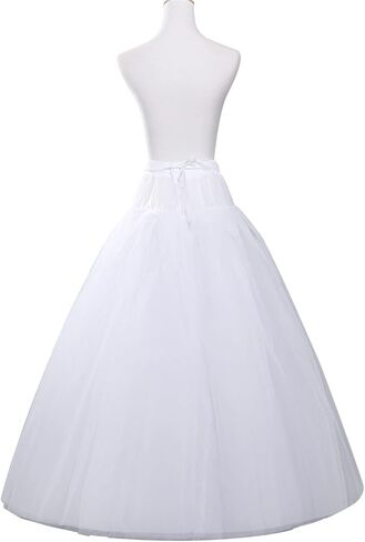 HUBORLOVES 6 Layers Petticoats for Women Hoopless Petticoat Crinoline Underskirt Skirt Floor Length Ball Gown Slips for Wedding Dress in Kuwait