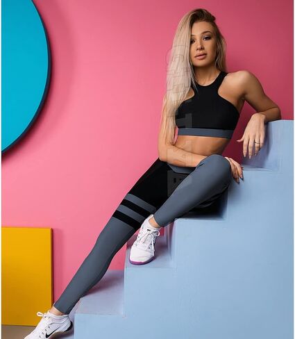 GILLYA Workout Sets for Women 2 Piece Matching Workout Sets Yoga Outfit Gym Sets 2 Piece Yoga Leggings Set in Kuwait