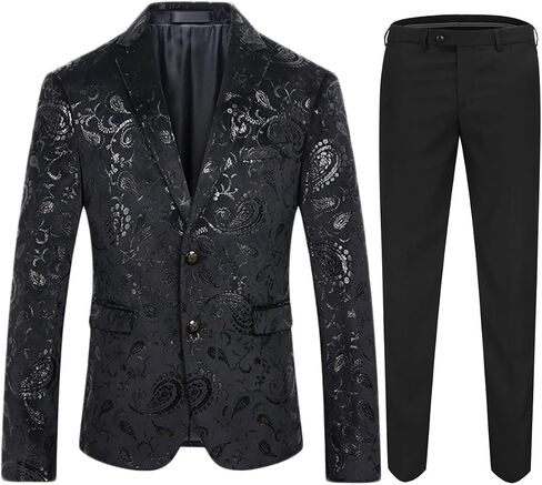 Cloudstyle Men's Dress Suit Single-Breasted 2 Pieces Slim Fit 2 Buttons Suits in Kuwait
