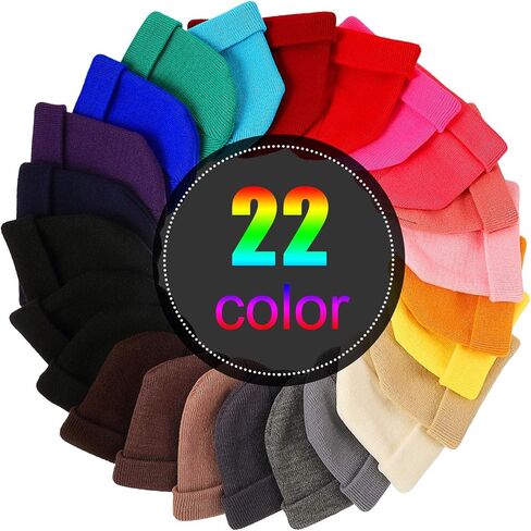 SATINIOR 24 Pieces Kids Winter Beanie Hat Warm Acrylic Cap Assorted Colors for Boy Girl Multicoloured in Saudi Arabia