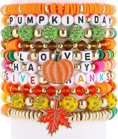 𝐇𝐞𝐢𝐬𝐡𝐢 𝐁𝐞𝐚𝐝𝐞𝐝 𝐒𝐭𝐫𝐞𝐭𝐜𝐡 𝐁𝐫𝐚𝐜𝐞𝐥𝐞𝐭𝐬 for Women Teen Girls St.Patrick's Day Valentine's Day Christmas Breast Cancer Bracelets Stackable Polymer Clay Beads Bracelets Friendship Boho Bracelets Jewelry Set in Kuwait