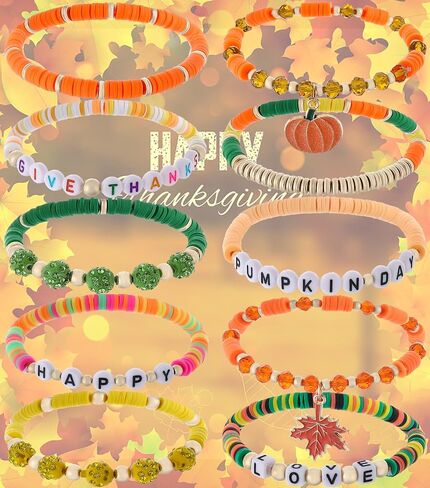 𝐇𝐞𝐢𝐬𝐡𝐢 𝐁𝐞𝐚𝐝𝐞𝐝 𝐒𝐭𝐫𝐞𝐭𝐜𝐡 𝐁𝐫𝐚𝐜𝐞𝐥𝐞𝐭𝐬 for Women Teen Girls St.Patrick's Day Valentine's Day Christmas Breast Cancer Bracelets Stackable Polymer Clay Beads Bracelets Friendship Boho Bracelets Jewelry Set in Kuwait