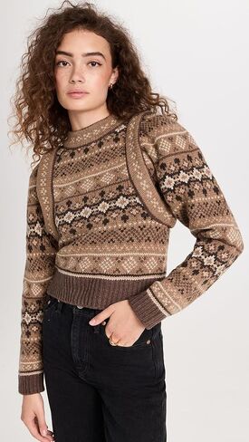 سترة Finja Fair Isle النسائية ذات الأكمام الطويلة من Sea in Kuwait