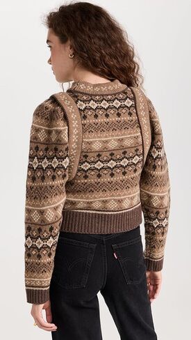 سترة Finja Fair Isle النسائية ذات الأكمام الطويلة من Sea in Kuwait