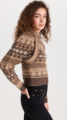 سترة Finja Fair Isle النسائية ذات الأكمام الطويلة من Sea in Kuwait