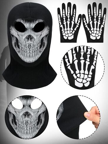 Zhanmai 3 Pcs Halloween Grim Reaper Costume Accessory Set Including Grim Reaper Scythe, Grim Reaper Face Mask and Men's Skeleton Gloves for Halloween Cosplay Party Favor Decorations Supplies in Saudi Arabia
