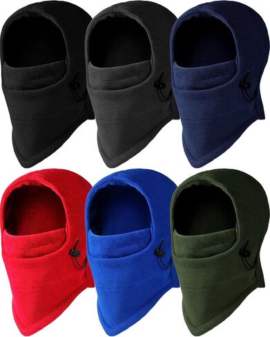 6 Pcs Boys Winter Hat Kids Balaclava Hat Kids Winter Windproof Hat Thick Fleece Winter Ski Mask Adjustable Children Heavyweight Balaclava with Drawstring for Boys Girls Unisex in Saudi Arabia