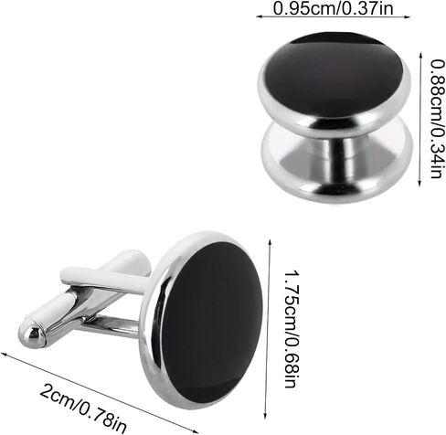 Yolev Mens Cufflinks and Studs Set Tuxedo Shirts Cuff links Black Onyx Cufflinks for Men, Classic Tuxedo Buttons Match for Business Wedding Formal Suit in Saudi Arabia