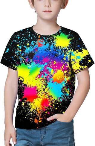 LAIDIPAS Boys Girls 3D Graphic Shirts Cool Crewneck T-Shirt Unisex Short Sleeve Top Tees 6-16 Years in Kuwait