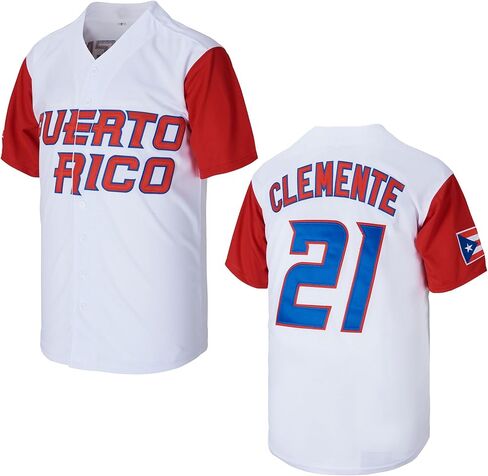 قمصان zommna الرجالية #21 روبرتو كليمنتي جيرسي بورتوريكو وورلد جيم الكلاسيكية للبيسبول مخيطة in Kuwait
