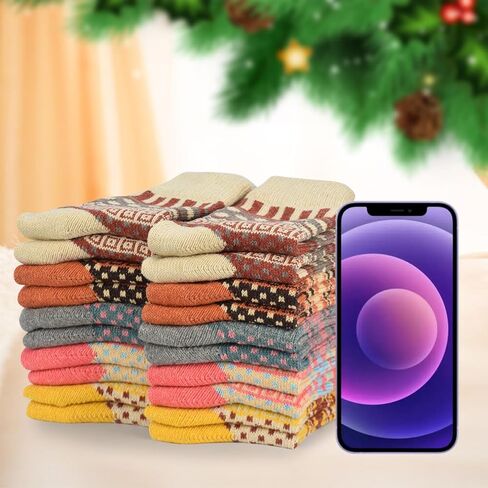 جوارب صوف LQQBOX للنساء 10 أزواج من الجوارب الشتوية الناعمة السميكة والمريحة من القطن الدافئ والصوف in Kuwait