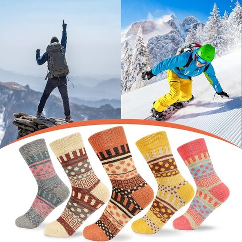 جوارب صوف LQQBOX للنساء 10 أزواج من الجوارب الشتوية الناعمة السميكة والمريحة من القطن الدافئ والصوف in Kuwait