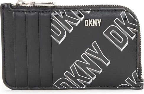 DKNY Women's Casual Phoenix Zip Cas Classic Card Case, BLK/WHT, One Size in Saudi Arabia