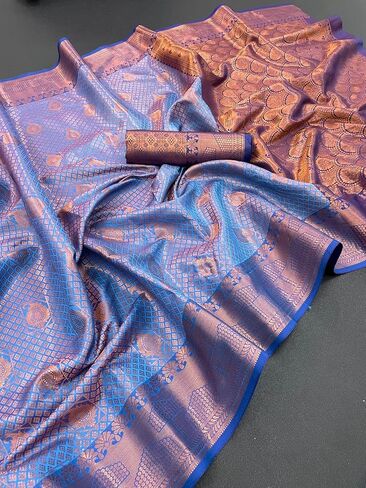 ساري كانجيفارام حريري ناعم للنساء مع بلوزة SGF11 in Kuwait