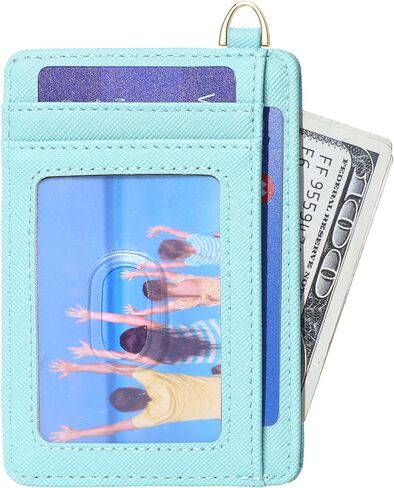 Badiya Slim Minimalist Front Pocket Wallet RFID Blocking Credit Card Holder Compact Card Case with ID Window for Women & Men in Kuwait