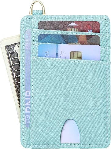 Badiya Slim Minimalist Front Pocket Wallet RFID Blocking Credit Card Holder Compact Card Case with ID Window for Women & Men in Kuwait