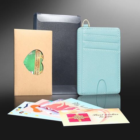 Badiya Slim Minimalist Front Pocket Wallet RFID Blocking Credit Card Holder Compact Card Case with ID Window for Women & Men in Kuwait
