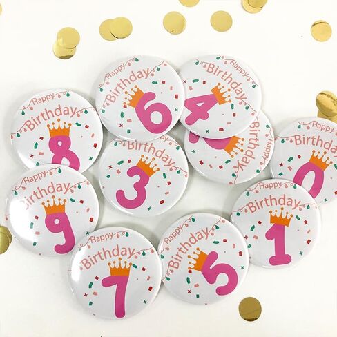 Happy Birthday Pins Badges for Boys Girls Women Men First Birthday Round Button Gift It's My Birthday Brooches Birthday Party Tinplate Pin Costume Jewelry in Saudi Arabia