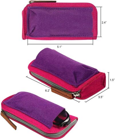 JAVOedge [5 عبوات]، حافظات نظارات بسحاب ناعم متعدد الألوان مع قماش من الألياف الدقيقة للنظارات الشمسية ونظارات القراءة in Kuwait