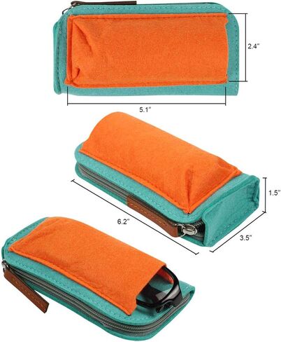 JAVOedge [5 عبوات]، حافظات نظارات بسحاب ناعم متعدد الألوان مع قماش من الألياف الدقيقة للنظارات الشمسية ونظارات القراءة in Kuwait