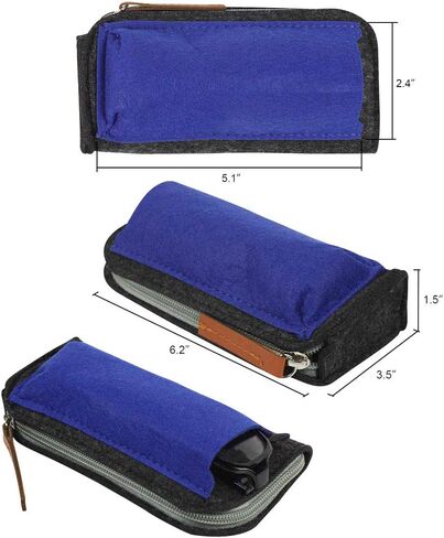 JAVOedge [5 عبوات]، حافظات نظارات بسحاب ناعم متعدد الألوان مع قماش من الألياف الدقيقة للنظارات الشمسية ونظارات القراءة in Kuwait