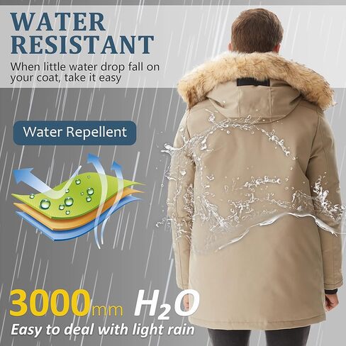 سترة رجالي من Molemsx للشتاء الدافئ من ريش البط سترة منتفخة مع غطاء للرأس من الفرو الصناعي XS-3XL in Kuwait