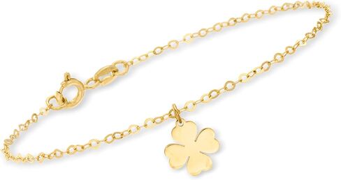 Ross-Simons Italian 14kt Yellow Gold 4-Leaf Clover Charm Bracelet. 7 inches in Kuwait