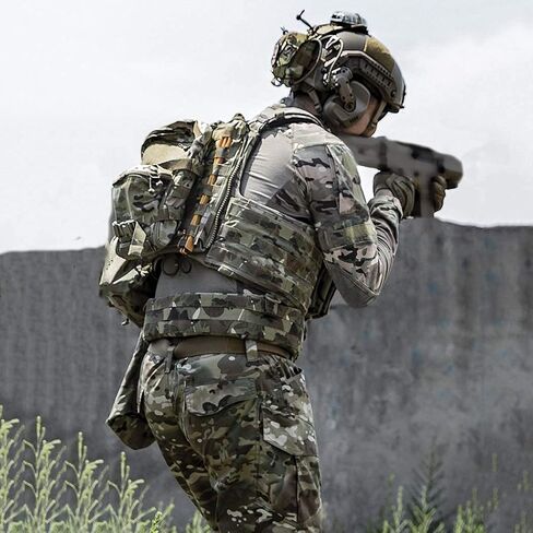 تي شيرت رجالي من CARWORNIC تكتيكي عسكري للهجوم القتالي بأكمام طويلة ونحيف مناسب مع سحاب in Kuwait