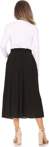 Pleated Midi Skirts for Women with Pockets, Elastic High Waisted Skirt Reg & Plus Size Womens Summer Skirts Trendy 2023 in Kuwait
