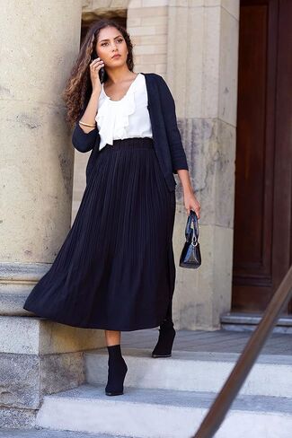 Pleated Midi Skirts for Women with Pockets, Elastic High Waisted Skirt Reg & Plus Size Womens Summer Skirts Trendy 2023 in Kuwait