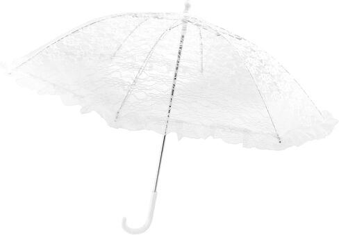 Homeford White Lace Parasol Bridal Umbrella, 26-inch Diameter, 23-inch Length in Saudi Arabia