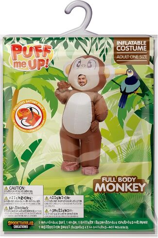 إبداعات Spooktacular زي قابل للنفخ للبالغين زي قرد مضحك لكامل الجسم أزياء تفجير الهواء لحفلات الهالوين in Saudi Arabia