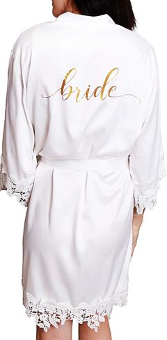Heather & Willow Bridesmaids Robe | Satin Bridal Robe, Wedding Day Bride Robe | Bachelorette Party & Bridesmaid Proposal in Kuwait