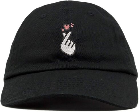 ملابس عالية المستوى Kpop رمز القلب مطرزة بشكل منخفض تاج ناعم للجنسين قبعة بيسبول للأب in Kuwait