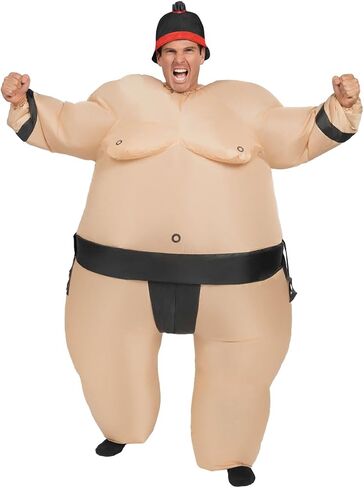 أزياء Spooktacular Creations Sumo القابلة للنفخ للبالغين، أزياء مضحكة لنفخ الهواء، زي السومو لكامل الجسم in Saudi Arabia