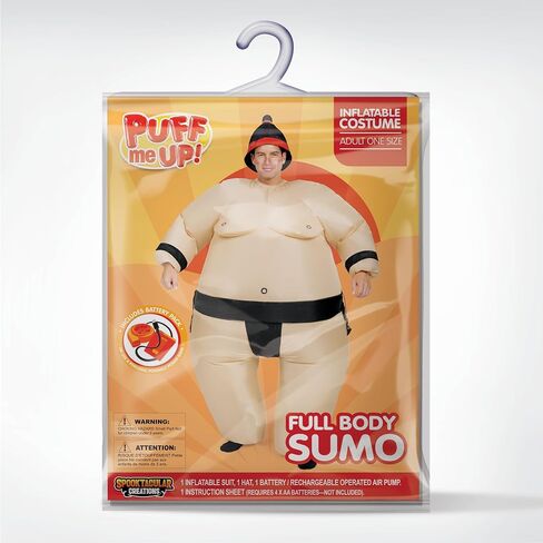 أزياء Spooktacular Creations Sumo القابلة للنفخ للبالغين، أزياء مضحكة لنفخ الهواء، زي السومو لكامل الجسم in Saudi Arabia