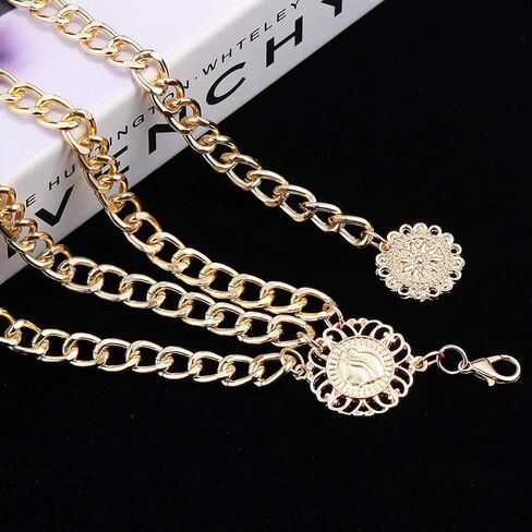 أحزمة سلسلة YooAi للنساء متعددة الطبقات لحزام الخصر وحزام معدني للجسم وسلسلة البطن in Kuwait