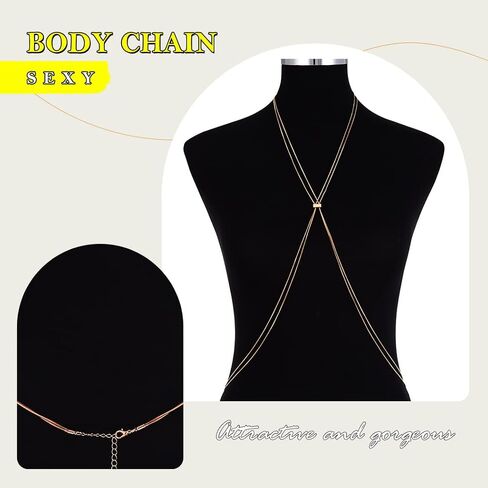 Bodiy الذهب الجسم سلسلة الصدرية للنساء بيكيني الصدر سلاسل بسيطة مجوهرات للجسم الهذيان التبعي مهرجان نادي الحفلات البطن الخصر الجسم سلاسل in Saudi Arabia