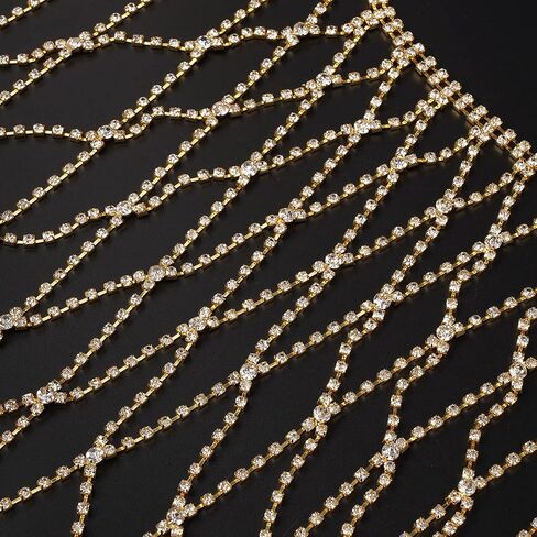 Rumtock Bling Gold Net Waist Chain with Rhinestones Tassel Fringe Chain Belly Mesh Skirt for Women Girls in Saudi Arabia