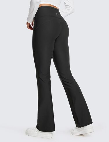 CRZ اليوغا المرأة صوف مبطن مضيئة طماق 31 "Bootcut اليوغا السراويل البطن تحكم الشتاء الحرارية الدافئة لينة عادية صالة السراويل in Kuwait