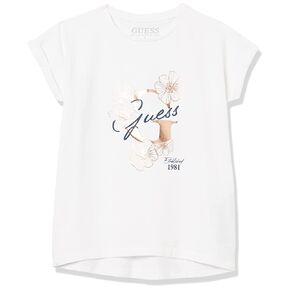 GUESS Girls' Little Foil Logo Organic Stretch Jersey T-Shirt in Saudi Arabia