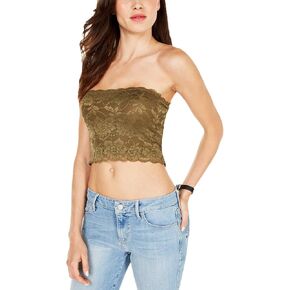 GUESS Womens Nola Lace Overlay Cropped Tube Top in Saudi Arabia
