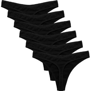 Ekouaer Womens Thongs Invisible Panties No Show Seamless Low Waist Breathable G-String Cotton Thongs 6 Pack in Saudi Arabia