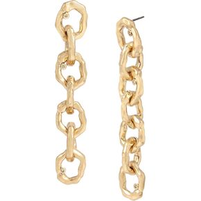 Robert Lee Morris Soho Organic Link Linear Earrings CRYSTAL 374352GLD111 in Saudi Arabia