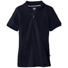Lee Uniforms Little Girls' Short Sleeve Stretch Pique Polo