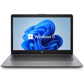 Newest HP 14" HD Laptop, Windows 11, Intel Celeron Dual-Core Processor Up to 2.60GHz, 4GB RAM, 64GB SSD, Webcam, Dale Pink(Renewed) (Dale Black) in Kuwait