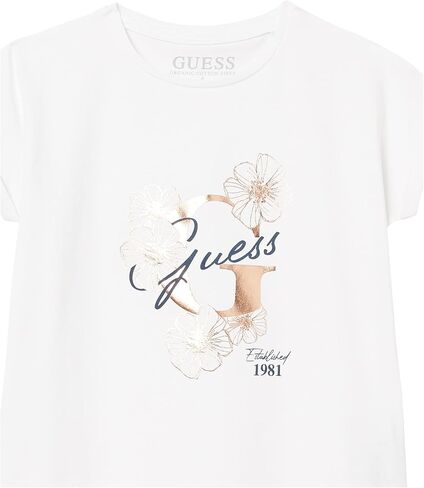 GUESS Girls' Little Foil Logo Organic Stretch Jersey T-Shirt in Saudi Arabia